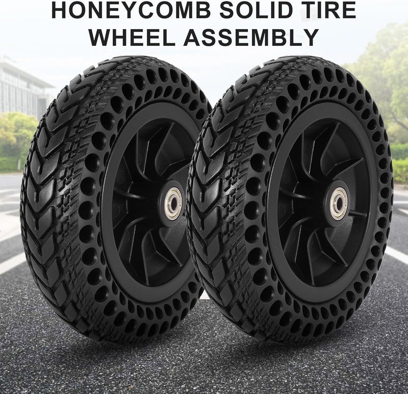 RUTU 8"x 2" Wheelchair Wheels Electric Wheelchair Front Wheel Replacement 8 Inch Solid Tire Wheel Assembly Suitable for Electric Wheelchair Replacement (One Pair) - Image 5
